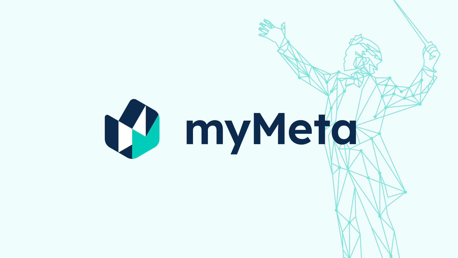 myMeta — Brand Identity Composizione grafica con logo myMeta e illustrazione evocativa della tecnologia Orchestra su sfondo chiaro.